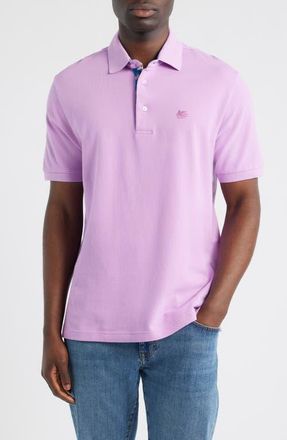 Etro Roma Solid Cotton Piqu&eacute; Polo in Viola at Nordstrom, Size Xx-Large