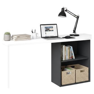 Dmora Escritorio Dmait, Escritorio Lineal Con Soporte Para Pc, Mesa De Oficina Multiusos, Escritorio Para Ahorrar Espacio, 100% Made In Italy, Cm 110x50h75,