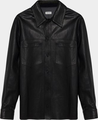 SIMKHAI Men & apos;s Gibson Leather Shirt Jacket