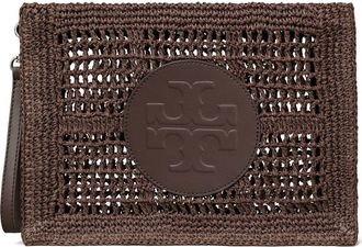 Tory Burch Ella Hand Crochet Wristlet in Dark Cocoa at Nordstrom