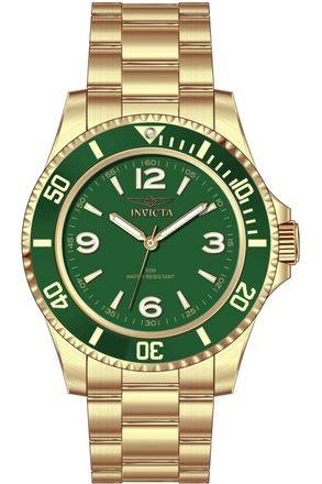 Invicta Specialty 69722 Herenhorloge - Quartz Uurwerk - Roestvrij Staal met Groene Wijzerplaat - 40 mm