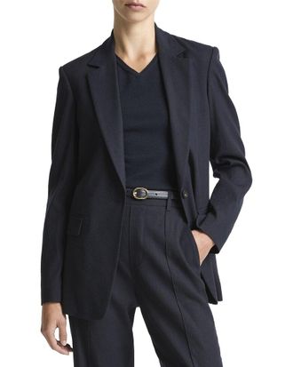 Vince Linen-Blend Single Breasted Blazer