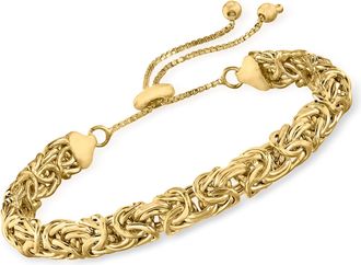 Ross-Simons 18kt Gold Over Sterling Silver Byzantine Bolo Bracelet