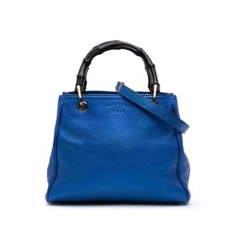Gucci Pre-owned Gucci Small Metallic Calfskin Bamboo Shopper Satchel Ladies LMSSRLEAC8WBZM8N
