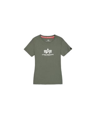 Alpha Industries T-Shirt ALPHA INDUSTRIES New Basic T-Shirt BL W, Damen, Gr. XL, gr&uuml;n (schwarz olive), Obermaterial: 100% Baumwolle, Shirts T-Shirt