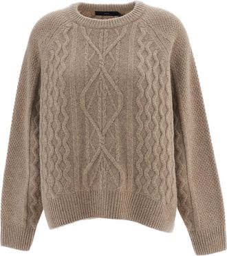 arch4 Beige Delilah Chunky Cable-Knit Cashmere Sweater