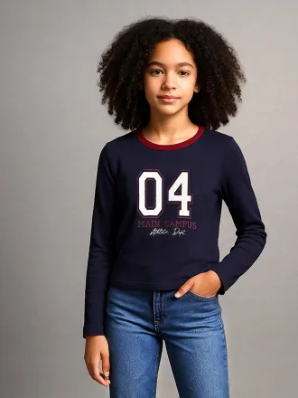 Jonen M&auml;dchen Langarmshirt in Cropped-L&auml;nge JONEN marine