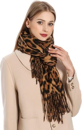 Generic Cocila Autumn Winter Women Fashion Plaid Printed Keep Warm Scarf With Tassels Long Scarves Wrap Shawl 78.74X27.55 Inch Wide Scarfs For (Brown, A) Ladi