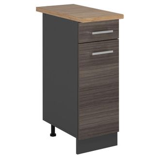 Vicco Mobiletto base per cucina R-Line, Grigio nobile, 30 cm, pl Rovere