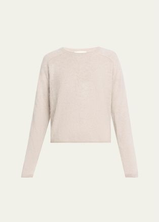 Lisa Yang Lexia Mock-Neck Cashmere Short-Sleeve Sweater