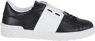 Valentino Garavani Calfskin Open Sneaker - Heren - Sneakers - Zwart - 40 EU - Leer - Schoenen