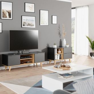 Vicco Mobile tv Nautica, Antracite, 90 x 61 cm, Vicco