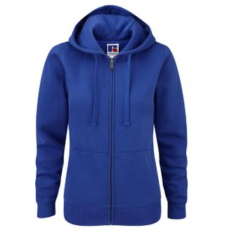 Russell Athletic Russell Dames Premium Authentieke Hoodie met rits (3-laagse stof) (Helder Koninklijk)