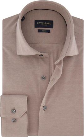 Cavallaro Heren, Overhemden, Bruin, Maat: L Katoen