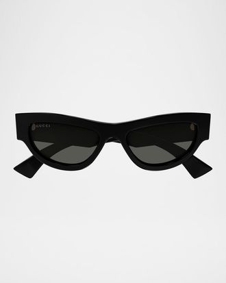 Gucci Logo Acetate Cat-Eye Sunglasses