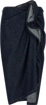 Dries Van Noten Sinas Rok - Dames - Spijkerrokken - Blauw - 2XS - Katoen - Rokken