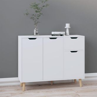 vidaXL Aparador De Madera Contrachapada Blanco 90x30x72 Cm Vidaxl