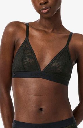 Lacoste Wireless Lace Bra in Black at Nordstrom, Size X-Large
