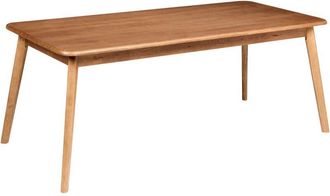 Beliani Mesa De Comedor Rectangular Con Tablero Chapado Y Patas De Madera De Olmo 200 X 90 Cm Chapado En Roble Oscuro Keho