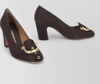 Ferragamo leather round-toe pumps