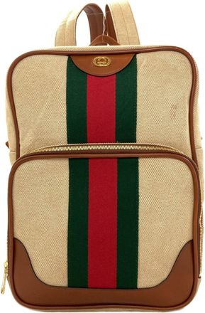Gucci Brown Canvas Backpack (Pre-Owned)