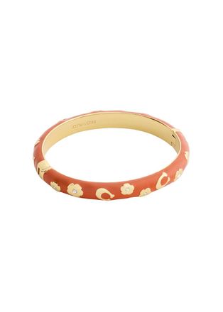 Coach Floral Enamelled Bangle - Gold - One Size