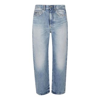 Versace Straight Jeans, male, Blue, Size: W33 Studded Straight Jeans