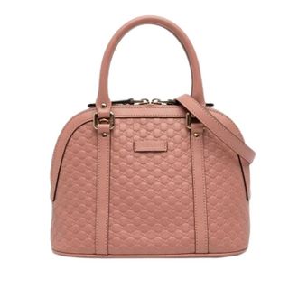 Gucci Pre-owned Embossed Leather Satchel - Dames - Pre-owned - Roze - Maat: ONE Size Leer