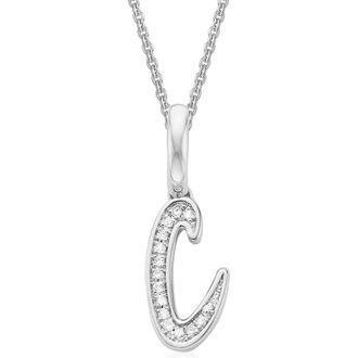Monica Vinader Alphabet Diamond Pav&eacute; Pendant Charm in Silver/Diamond- C at Nordstrom Rack