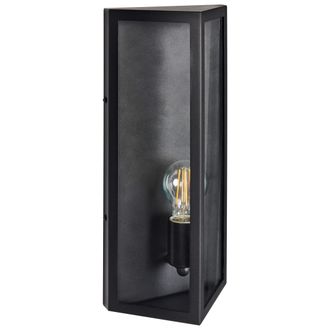 Beliani Beliani - L&aacute;mpara De Pared Moderna Para Exterior Aplique De Metal Hierro Vidrio Negro Mate Pactolus