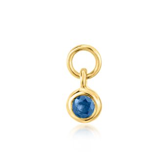 RS Pure by Ross-Simons Bezel-Set Sapphire Hoop Charms in 14kt Yellow Gold