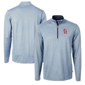 Cutter & Buck Mens Cutter & Buck Light Blue/Navy St. Louis Cardinals Virtue Eco Pique Micro Stripe Recycled Quarter-Zip Pullover Top at Nordstrom, Size Xx-Large