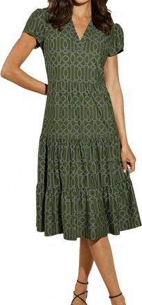 Jude Connally Libby Dress In Garden Gate Loden