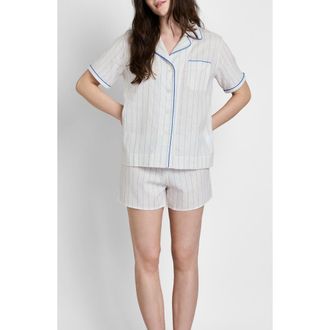 Sleepy Jones Linen-Cotton Corita Pajama Set in Baker Stripe at Nordstrom, Size Xx-Large