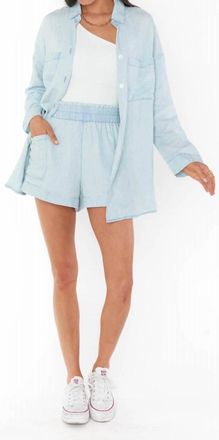 Show me your Mumu High Waisted Disilvio Shorts In Light Chambray
