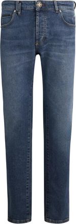 Philipp Plein Super Straight Cut Jeans Basic - Heren - Slim Fit Jeans - Blauw - W34 - Katoen - Jeans