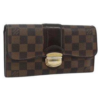 Louis Vuitton Pre-owned Wallets, female, Brown, Size: ONE SIZE Pre-owned Damier Ebene Long Wallet