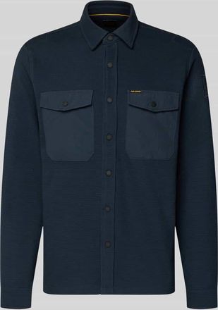 PME Legend Regular Fit Hemdjacke mit Brusttaschen in Marine, Größe XXXL