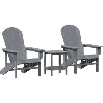 vidaXL Muebles De Lounge Para Jard&iacute;n 3 Pcs Gris Claro 38 X 38 X 46cm Vidaxl