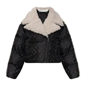 Palm Angels Winter Jackets, female, Black, Size: XS Short Faux Fur Jacket