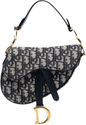 Dior Pre-owned Saddle Bag - Dames - Vintage Schoudertas - Blauw - ONE Size - Leer - Vintage