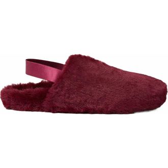 WeWoreWhat Fur Slipper in Rouge at Nordstrom, Size 39