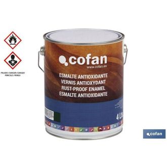cofan Esmalte Antioxidante Verde Carruaje (4l), Esmalte Antioxidante En Color Blanco Brillo, Negro Brillo, Verde Carruaje Y Gris Plata. De F&aacute;cil Aplicaci&oacute;n 