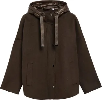 Comma Jassen, Dames, Bruin, M, Leer, Cape Jacket