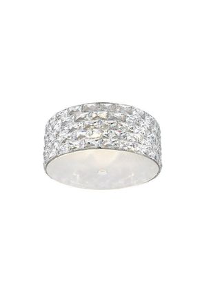 Netlighting Aruba 5 Light LED Flush Ceiling Light Chrome Crystal Ceiling Light in Grey
