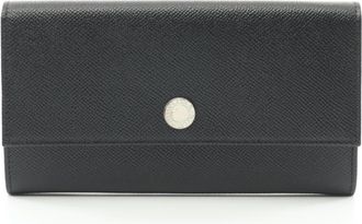 Bulgari Black Leather Long Wallet (Bi-Fold) (Pre-Owned)