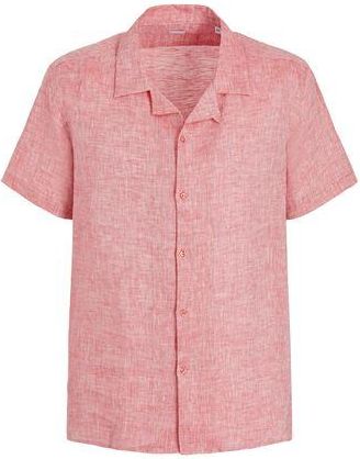 8 by YOOX LINEN CAMP-COLLAR S/SLEEVE SHIRT