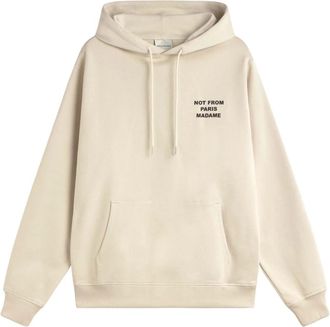 Drôle de Monsieur Hoodies & sweatvesten, Heren, Beige, S, Katoen, Gedurfde Slogan Hoodie in Beige