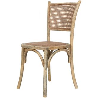 Biscottini International Silla de madera maciza de fresno y ratán Silla Thonet Sillas de comedor, cocina y restaurante Estilo vintage Acabado en roble