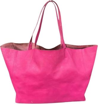 Celine Pre-owned Horizontal Cabas Lambskin Tote Bag - Dames - Vintage Shopper - Roze - ONE Size - Leer - Vintage